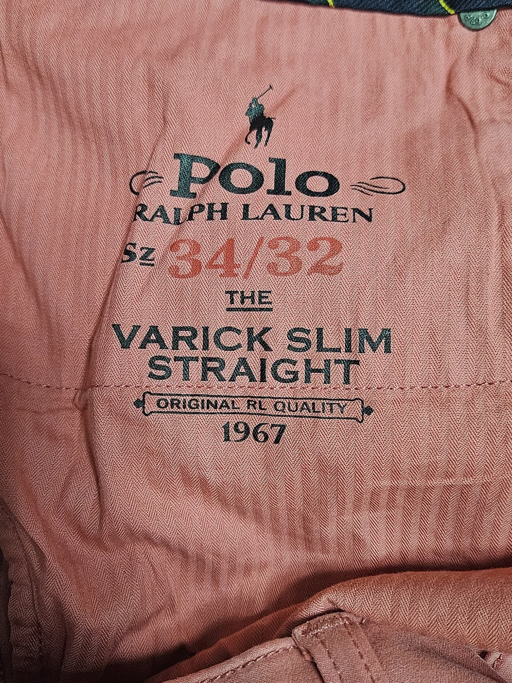 NWT Men's Polo Ralph Lauren Varick Slim Straight Stretch Pants Red Coral W34xL32